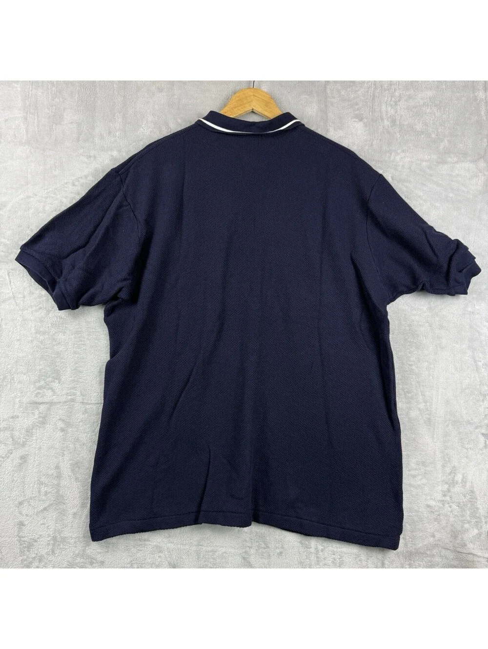 Polo Ralph Lauren Navy Textured Short Sleeve Polo Shirt Men XXL Contrast Collar